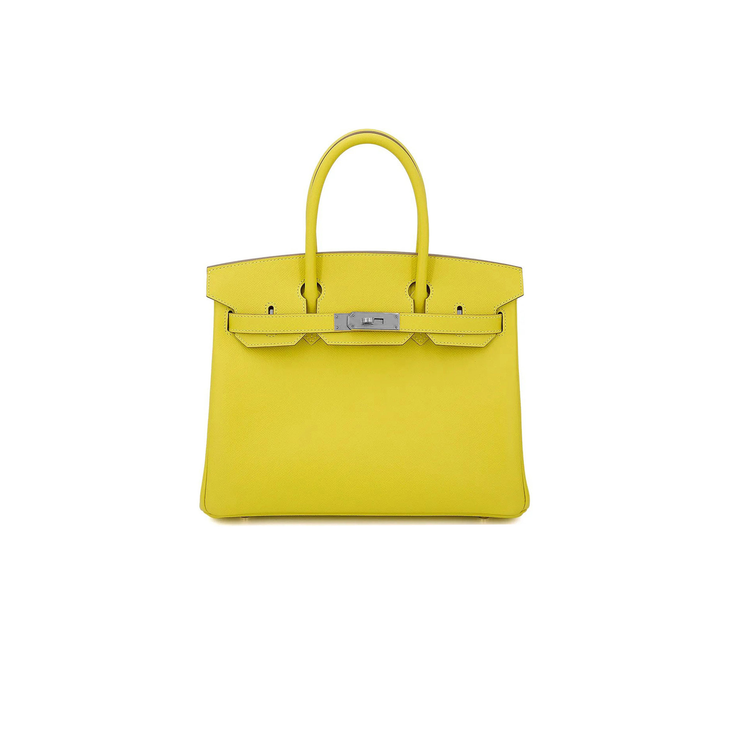 HERMES BIRKIN 30 EPSOM LEMON YELLOW SILVER BUCKLE BAG BK309REPGP (30*23*15cm)